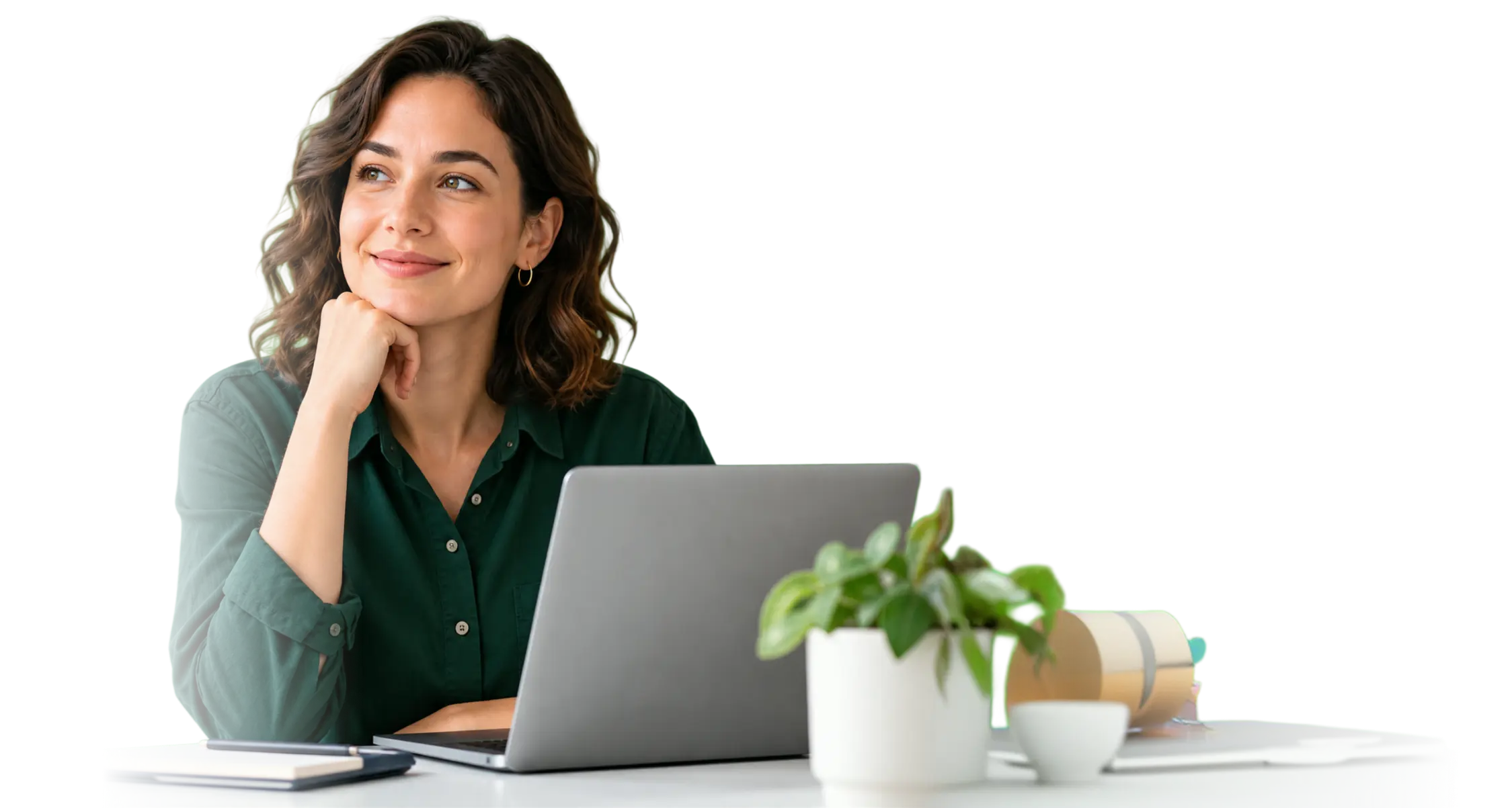 A person at a laptop, illustrating learning during the workday