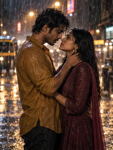 Original Indian urban romance concept scene