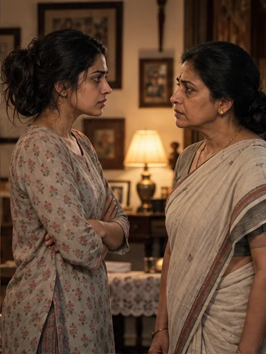 Original Indian family conflict concept scene